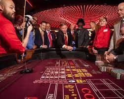 Caribbean Stud Poker live dealer table with cards and player interface